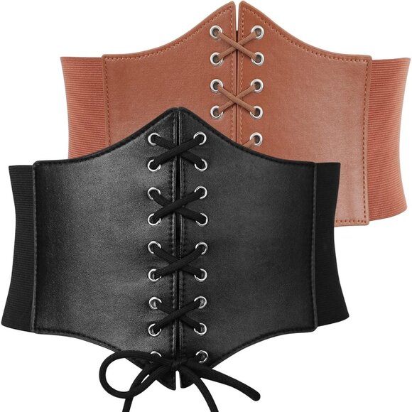 CORSET Belt for Women 04 Black+brown main image 4